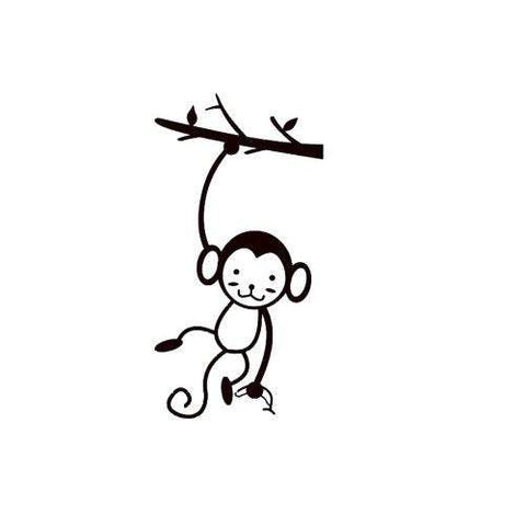 Kid's Wall Stickers Monkey For Switch Decoration Vinyl Home Decal Black