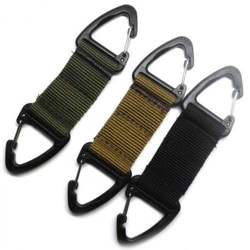 Carabiners Outdoor Tactical Nylon Webbing Backpack Hang Buckle Army Green