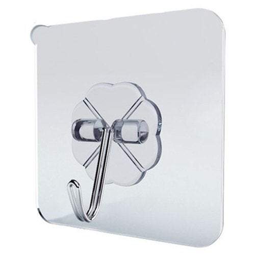 Wall Hooks Racks Reusable Adhesive Nail Free Non Trace Transparent Hooks & Hangers