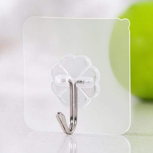 Wall Hooks Racks Reusable Adhesive Nail Free Non Trace Transparent Hooks & Hangers