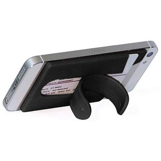 Sticker Stamp Activities Silicone Wallet Mobile Smart Adhesive Sleeve Card Holder For Phone With Stand Black Other Mobile Accessories