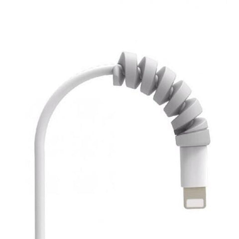 Phone Batteries Spiral Data Cable Protector Platinum