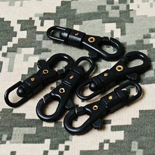 Camping Hiking Tactical Outdoor Equipment Rotating Mini Hook Buckle Black