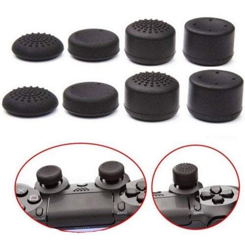 Gaming Thumb Stick Cap Heighten Key Button For Ps4 8Pcs Black Controllers & Attachments
