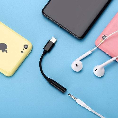 Phone Chargers Cables Universal Usb Type To 3.5Mm Stereo Audio Headphone Jack Adapter Black Cables & Adapters