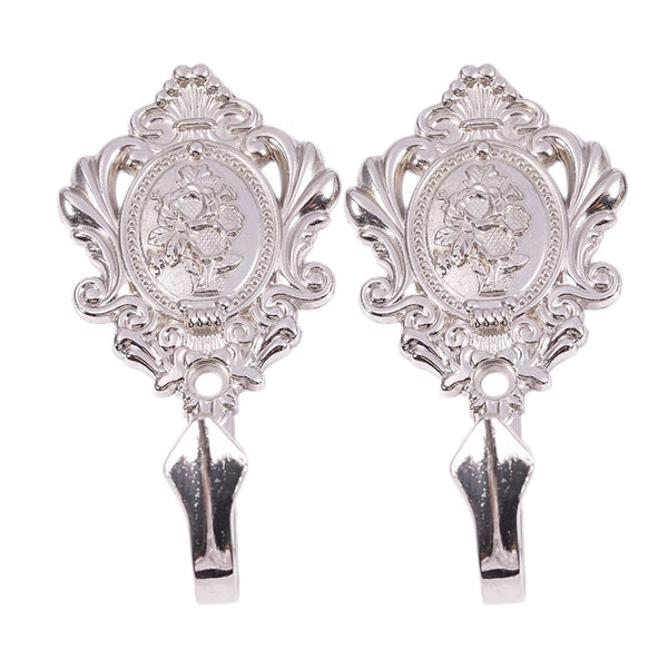 2Pcs/Set Alloy Drapery Curtain Wall Hook Tieback Rose Pattern Accessories Other Curtains & Accessories