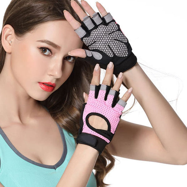 Half Finger Non Slip Breathable Fitness Weight Lifting Gloves Women Gloves Straps & Hooks