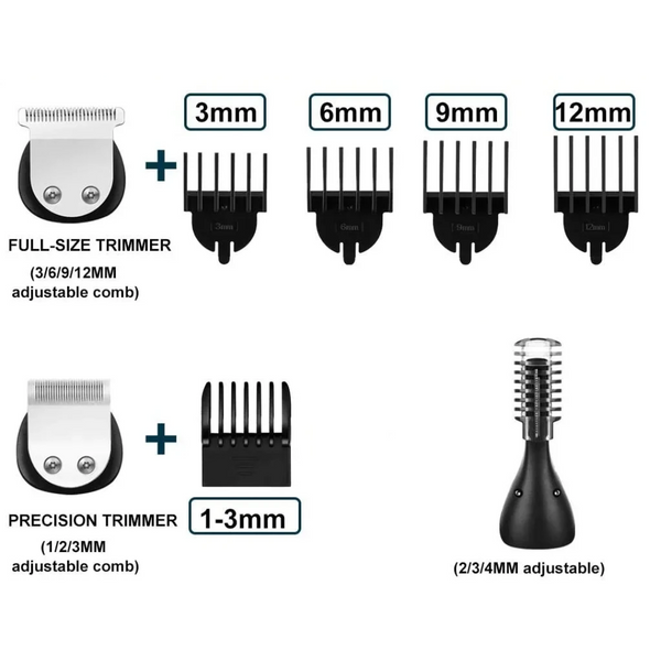 11In1 Multi Hair Trimmer Men Facial Beard Body Grooming Kits Electric Clipper Nose Clippers & Trimmers