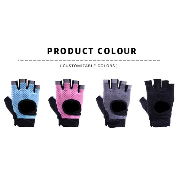 Half Finger Non Slip Breathable Fitness Weight Lifting Gloves Women Gloves Straps & Hooks
