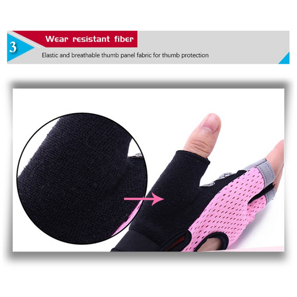 Half Finger Non Slip Breathable Fitness Weight Lifting Gloves Women Gloves Straps & Hooks