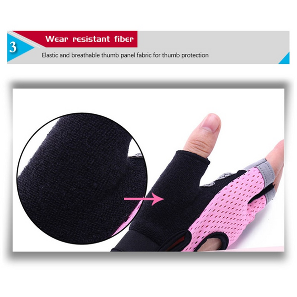 Half-Finger Non-Slip Breathable Fitness Weight Lifting Gloves Women
