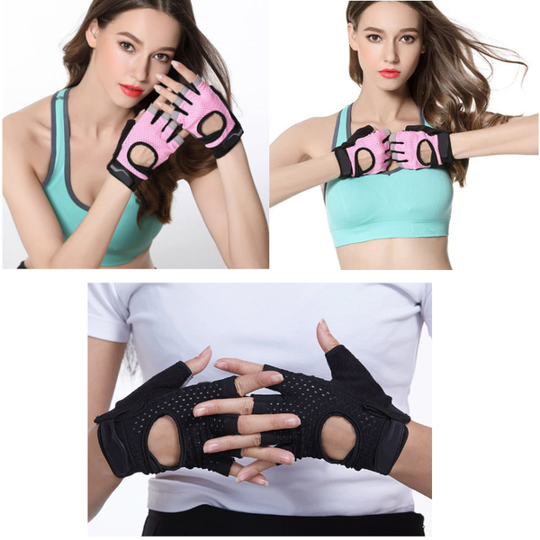 Half Finger Non Slip Breathable Fitness Weight Lifting Gloves Women Gloves Straps & Hooks