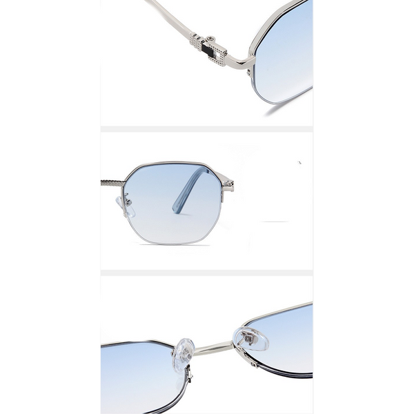 Half-Frame Two-Color Gradient Sunglasses