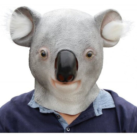 Halloween Cosplay Animal Koala Latex Head Mask Full Face Headgear Party Props