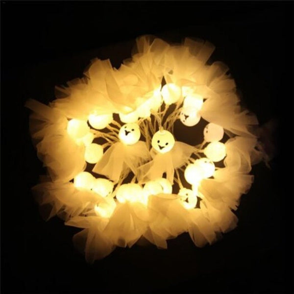 Halloween Lights 10 Led Ghost String Lamps For Indoor Christmas Decoration Warm White