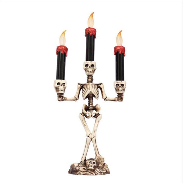 Halloween Skeleton Ghost Flameless Electronic Candles Light Decorative Prop Red Party Decorations