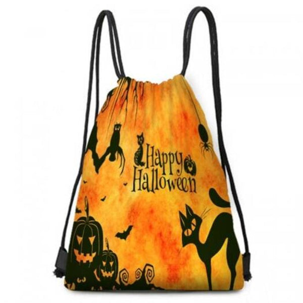 Halloween Style Drawstring Design Storage Bag Gift Candy Backpack Multi