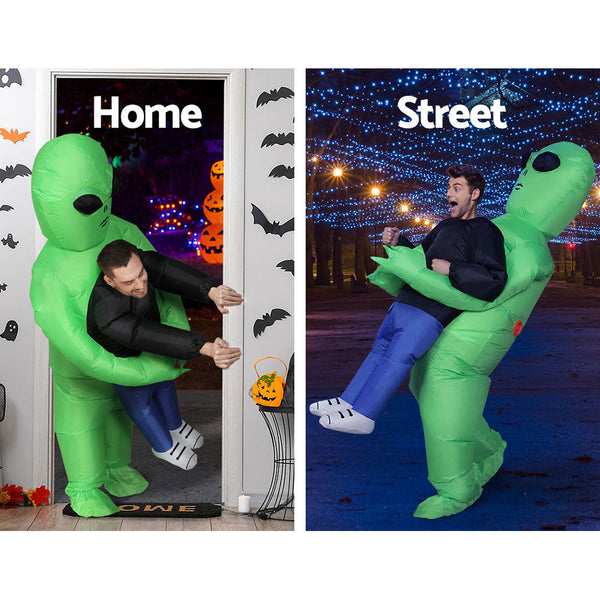 Inflatable Green Alien Costume Adult Suit Blow Up Party Fancy Dress Halloween Unisex Costumes