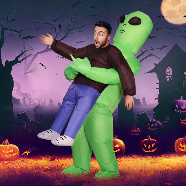Inflatable Green Alien Costume Adult Suit Blow Up Party Fancy Dress Halloween Unisex Costumes