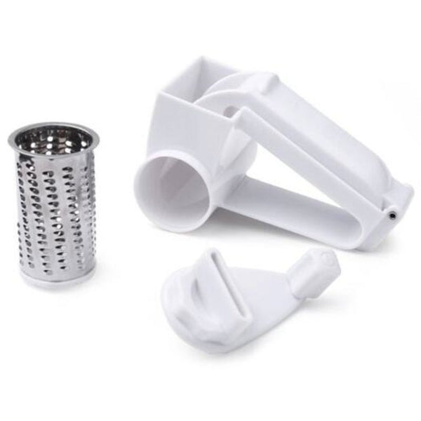 Hand Cranked Rotary Cheese Grater Ginger Slicer Vegetable Cutter White