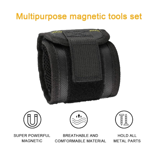 Hand Tools Magnetic Wristband Belt With 15 Powerful Magnets For Fixing Screws / Nails Drill Bits Bolts Scissors Universal Gifts Suitable Men Fathers D