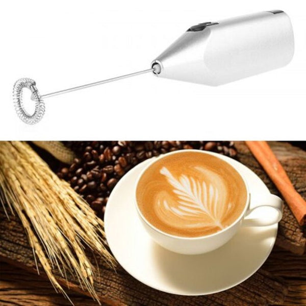 Handheld Electric Mini Egg Beater Frother Whisk Coffee Shake Mixer Kitchen Foamer Tool Silver Milk Frothers
