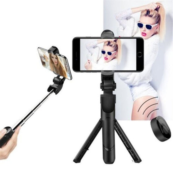 Handheld Extendable Bluetooth Selfie Stick Tripod Monopod Black