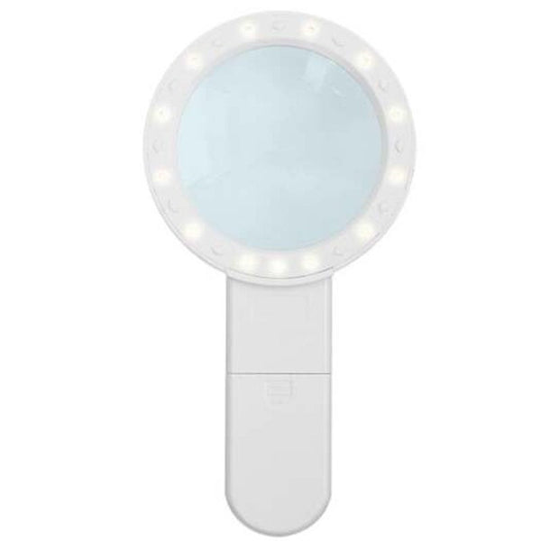 Handheld Led 30X Magnifying Glass Illuminated Light Magnifier White Low Vision Magnifiers