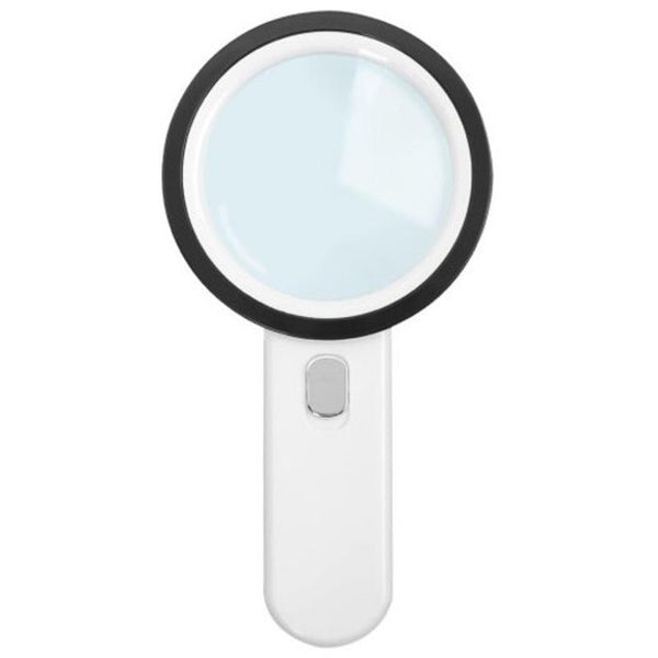 Handheld Led 30X Magnifying Glass Illuminated Light Magnifier White