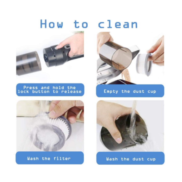 Handheld Car Wireless Vacuum Cleaner Strong Suction Small Noise Built In Multi Filter Usb Charging Pet Comb Brush For Desk Indoor Desktop Vacuum Clean