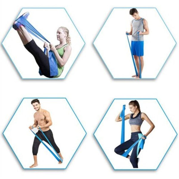Handise Super Exercise Band 7 Ft. Long Latex Free Resistance Bands Day Sky Blue 1Pc
