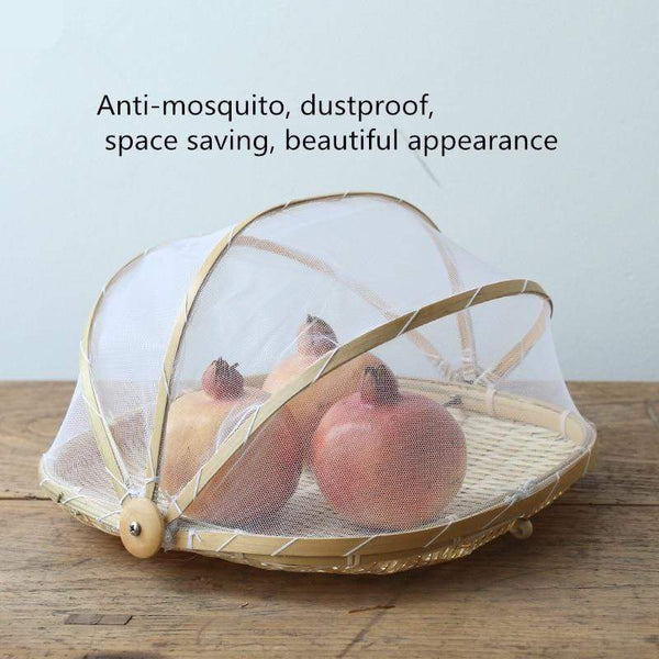 Dustproof Basket Bamboo Fly Cover Outdoor Picnic Food Picnic Accessories