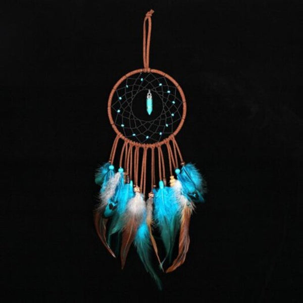 Handmade Dream Catcher With Feathers Wall Hanging Decoration Ornament Gift Macaw Blue Green Other Home Décor