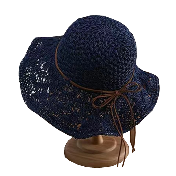 Fashionable Handmade Crochet Straw Hat Women Sun Protection Hats