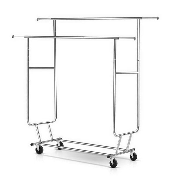 Artiss 6Ft Double Rail Clothes Rack Coat Stand Garment Rolling Hanger Garment Racks