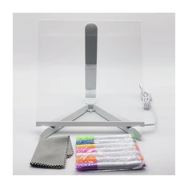 Elosung 20*20 Cm Diy Erasable Light Up Drawing Board Set | Halloween Chalkboard Writing Craft Kit Creative For Kids & Adults Drawing Boards & Tables