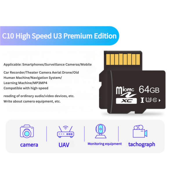 Elosung 2Pcs 64Gb Micro Sd Card C10 U3 High Speed Memory Ideal For Mp3 Players Cameras Radios.And More Memory Cards