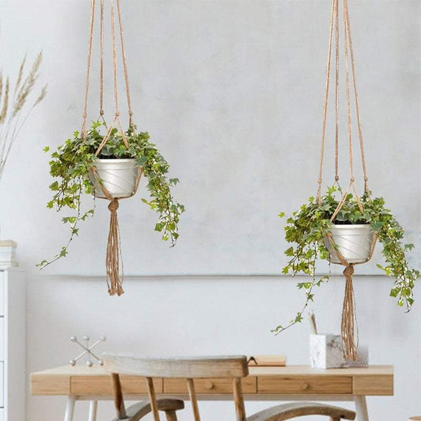 Plant Stands Hemp Rope Hanging Pot Basket Flower Holder Baskets Pots Window Boxes