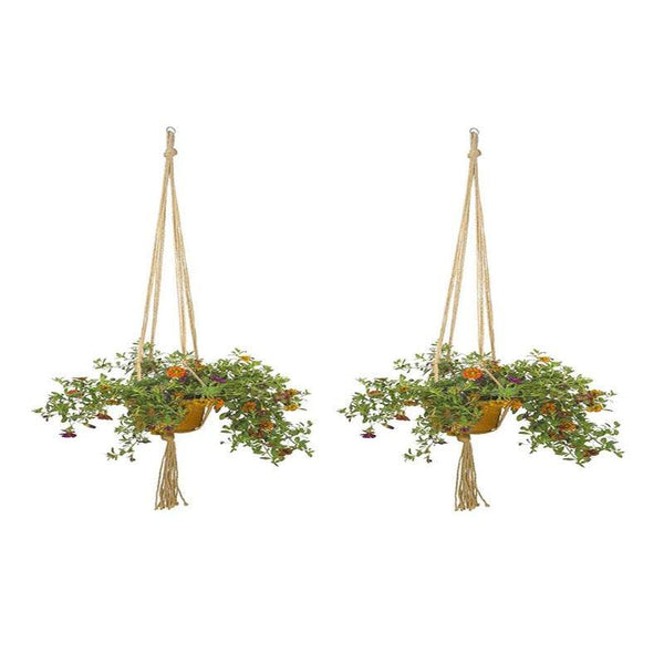 Plant Stands Hemp Rope Hanging Pot Basket Flower Holder Baskets Pots Window Boxes
