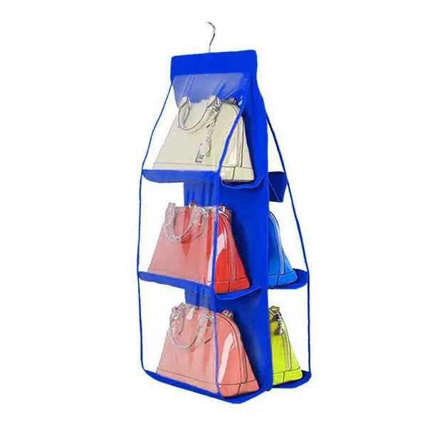 Storage Baskets Hanging 6 Pocket Shelf Bags Handbag Holder Home Organisation