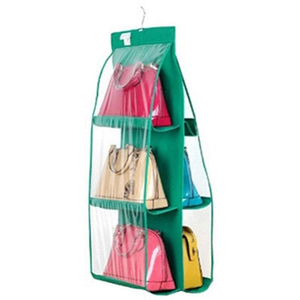 Storage Baskets Hanging 6 Pocket Shelf Bags Handbag Holder Organisation Storage Bags