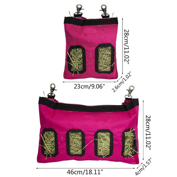 Blue 2 Holes Hanging Hay Storage Feeder Bag For Guinea Pigs Rabbits Hamsters 2 Holes Small Animal Supplies