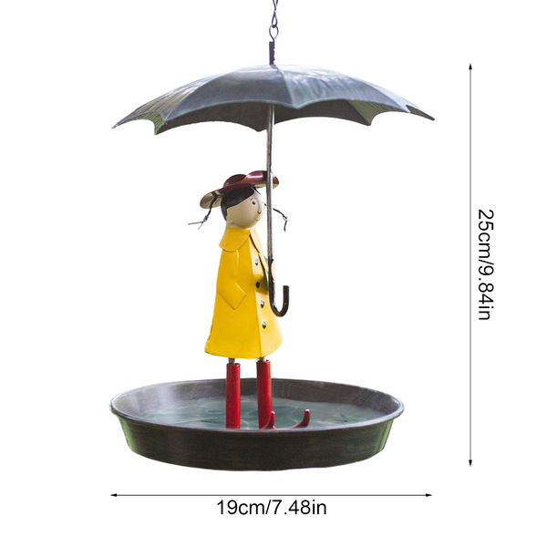 Hanging Umbrella Girl Bird Feeder Garden Decor Bird Feeders