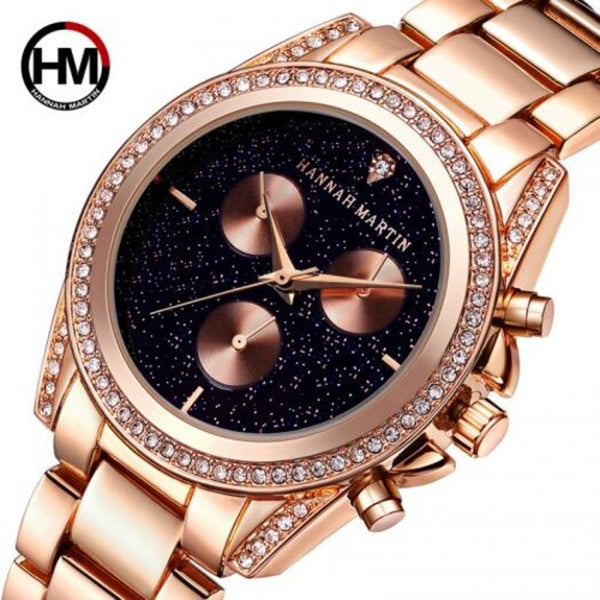 Veile Studios 1108 Leisure Fashion Belt Luxury Women Wrist Watch Rose Gold Watches