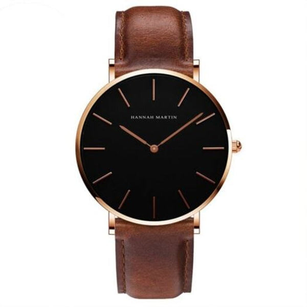 Veile Studios Simple Fashion Japanese Movement Men's Casual Quartz Leather Watch Brown Watches