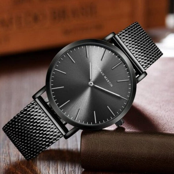 Veile Studios Stainless Steel Mesh Belt Waterproof Business Men's Watch Night Watches