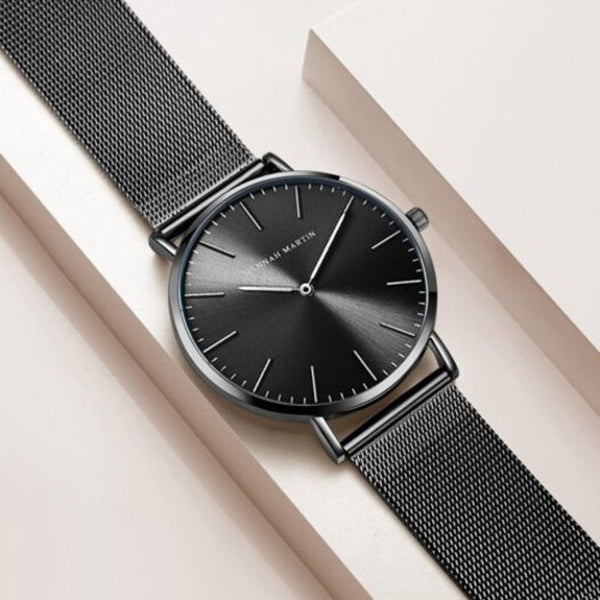 Veile Studios Stainless Steel Mesh Belt Waterproof Business Men's Watch Night Watches