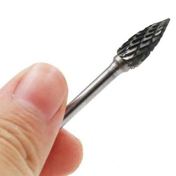 Hard Tungsten Steel Rotary File 10Pcs Silver Burrs