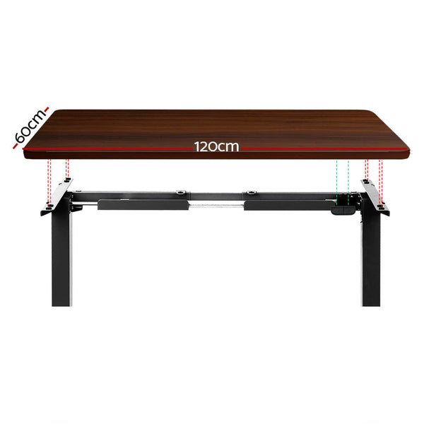 Artiss Electric Standing Desk Motorised Sit Desks Black Walnut Standing Desks