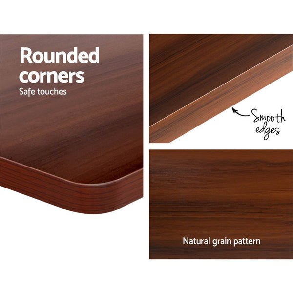 Artiss Electric Standing Desk Motorised Sit Desks Black Walnut Standing Desks